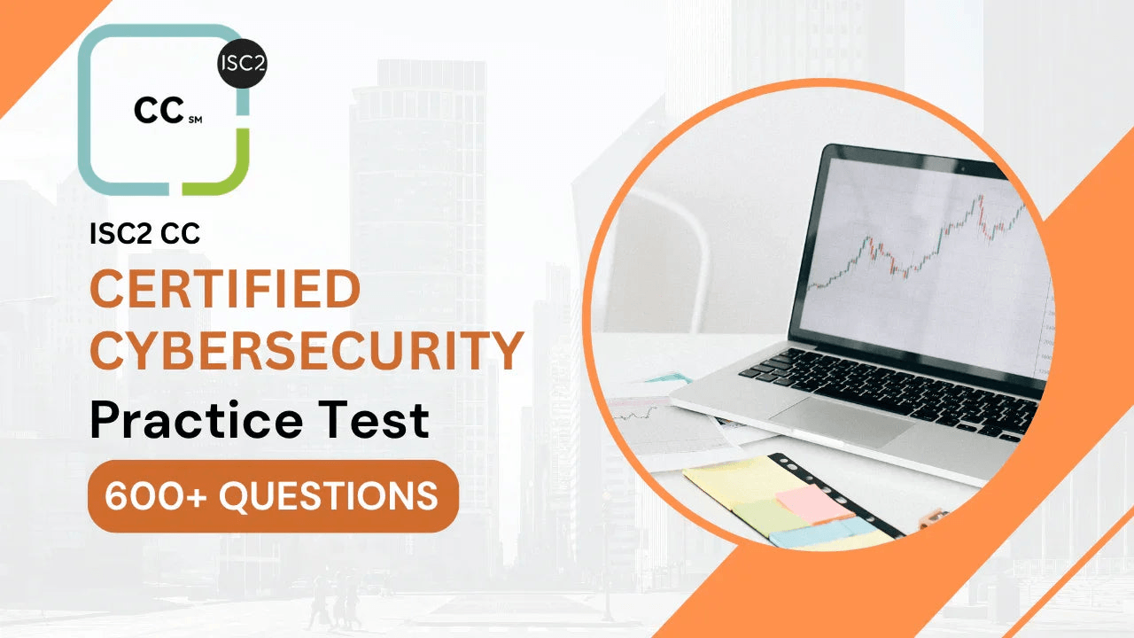 Screenshot of ISC2 CC Practice Tests 2026 online course by ITPracticeTests, featuring practice questions and cybersecurity exam preparation.