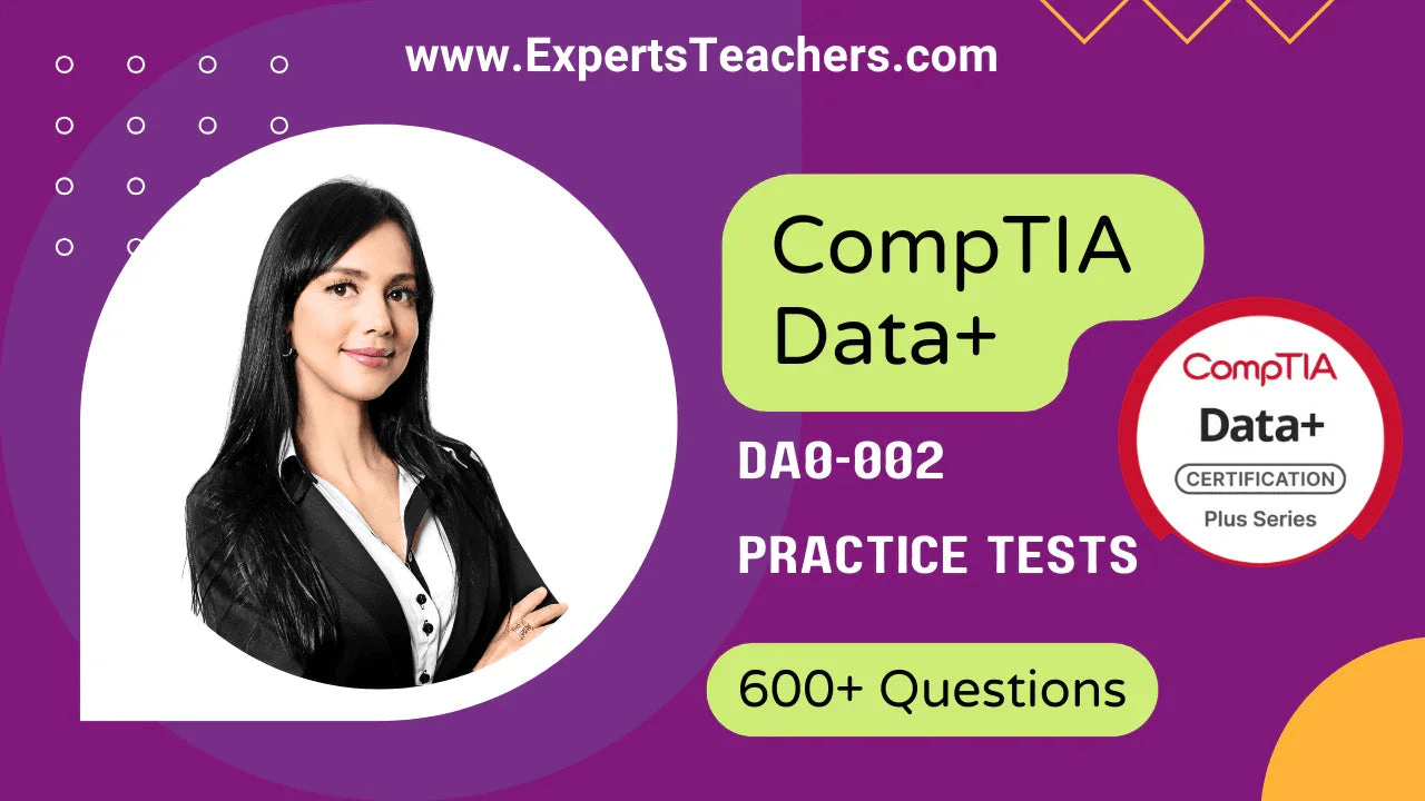 CompTIA Data+ DA0-002 practice tests with 600+ exam questions.
