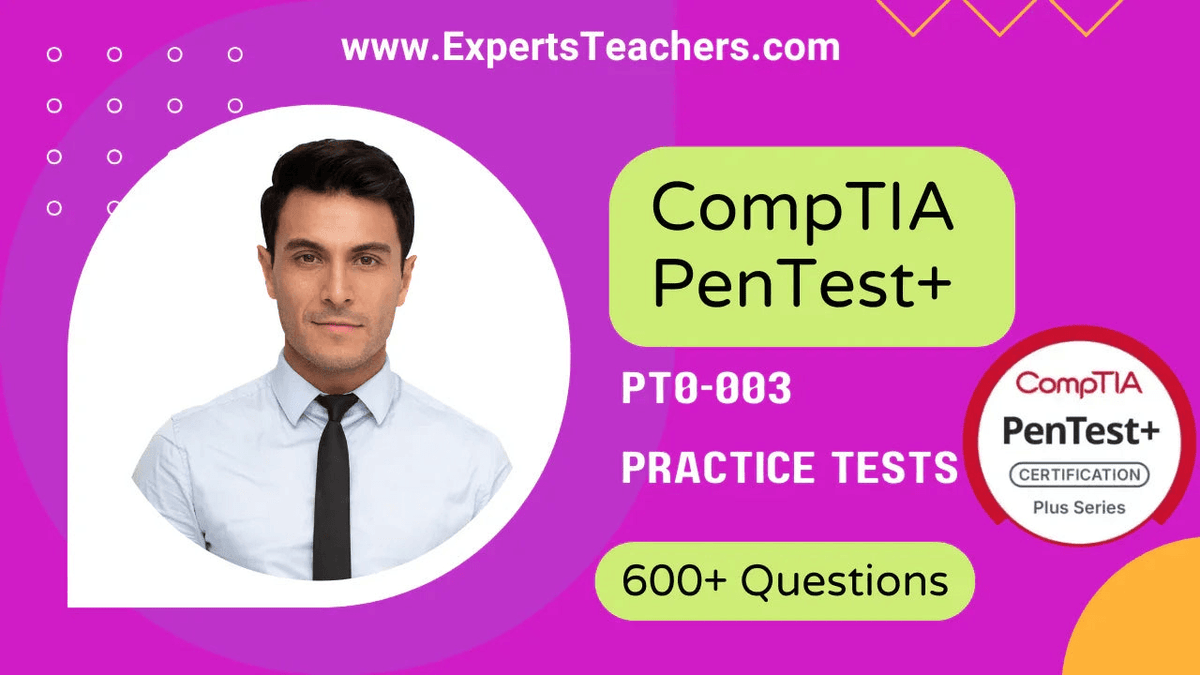 CompTIA PenTest+ PT0-003 practice tests with 600+ questions for certification prep.