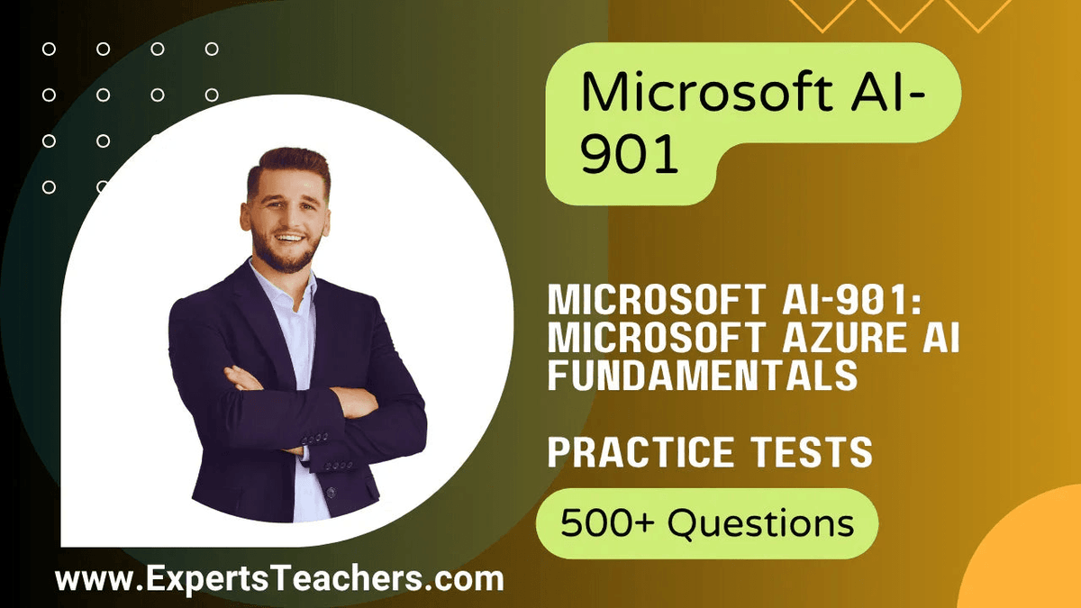 Microsoft AI-901 Azure AI Fundamentals practice tests with 500+ questions.