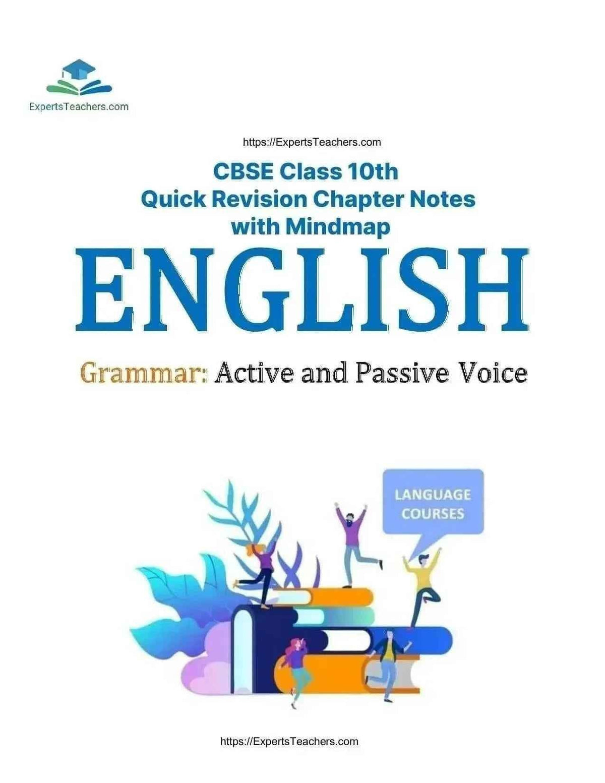 CBSE Class 10 English Revision Notes with chapter summaries and mindmap by ExpertsTeachers, displayed on a study sheet.