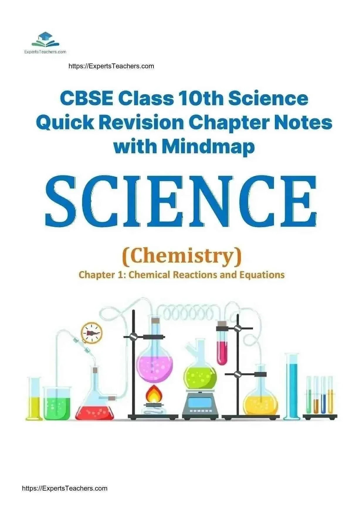 Class 10 Science revision notes with mindmap by ExpertsTeachers, showing detailed chapter summaries and visual study aids.