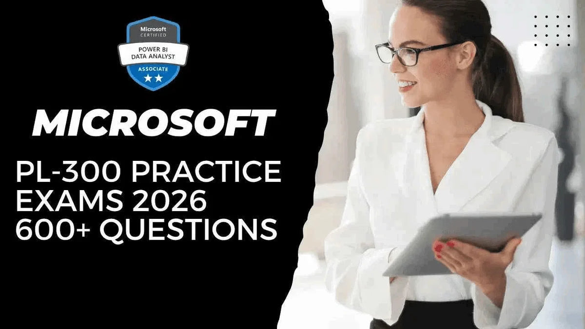 Microsoft PL-300 Practice Exams 2026 by ITPracticeTests, featuring 600+ questions for online Azure Data Analyst certification prep.