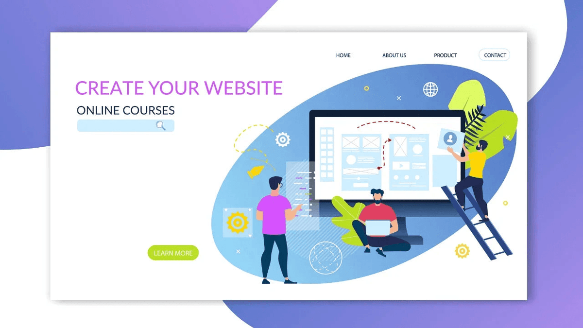 Online course guide by ITPracticeTests showing step-by-step instructions to build a free online education website.