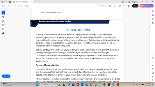CBSE Class 12 English Revision Notes with Mindmap