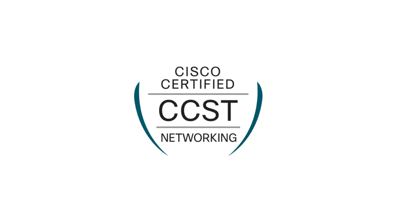 Cisco CCST networking practice tests by ITPracticeTests showing a laptop and course materials with 700+ questions for 2026.