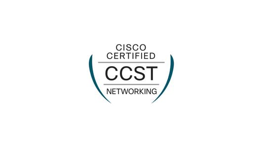 Cisco CCST networking practice tests by ITPracticeTests showing a laptop and course materials with 700+ questions for 2026.