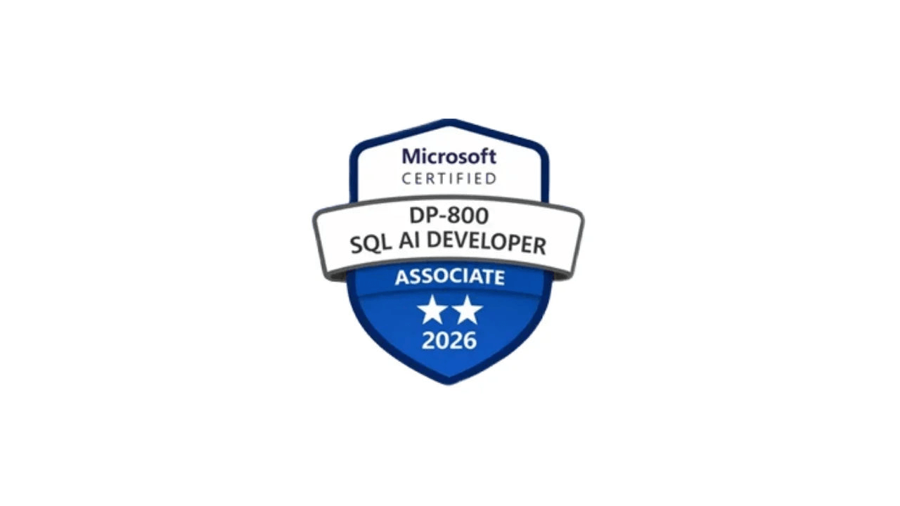DP-800 SQL AI Developer practice tests and exam prep online course by ITPracticeTests, showing computer screen with course content