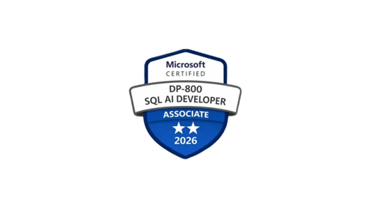 DP-800 SQL AI Developer practice tests and exam prep online course by ITPracticeTests, showing computer screen with course content