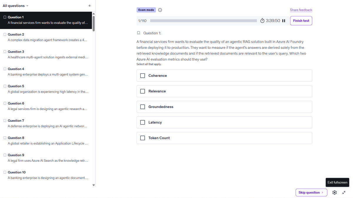Microsoft AB-100 Agentic AI Practice Tests & Exam Prep
