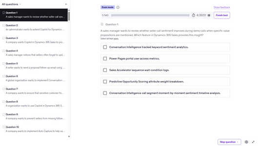 Microsoft AB-210: 400+ AI Sales Practice Questions