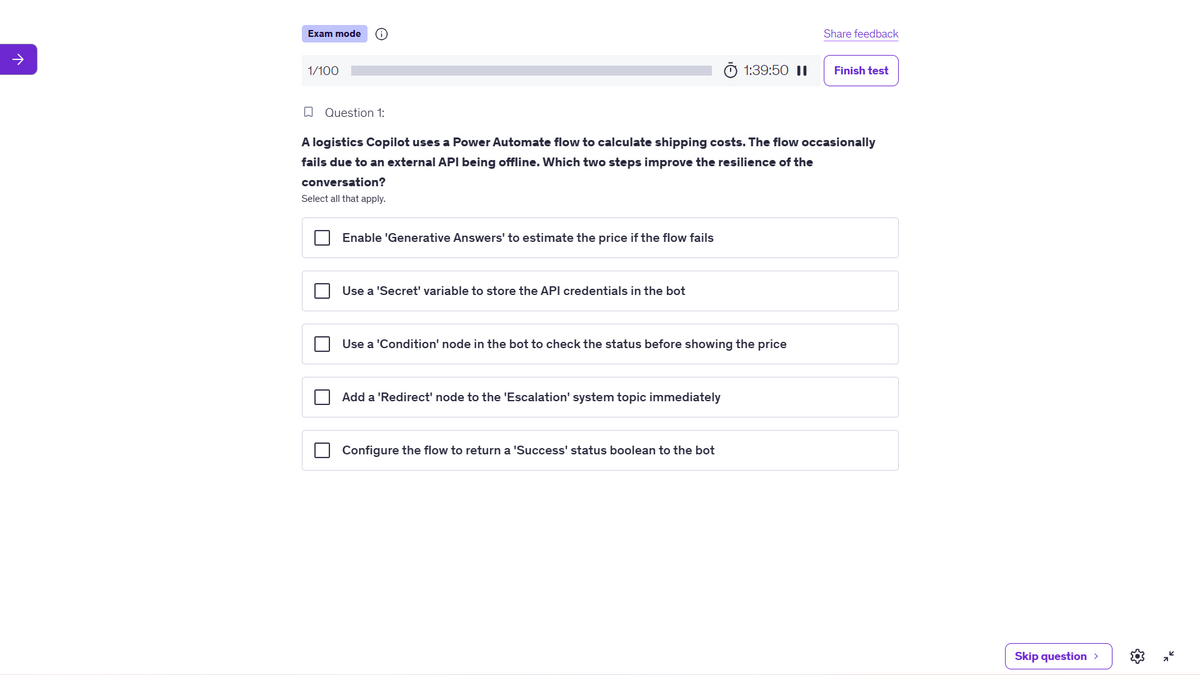 Microsoft AB-620 Copilot Studio Practice Tests 2026