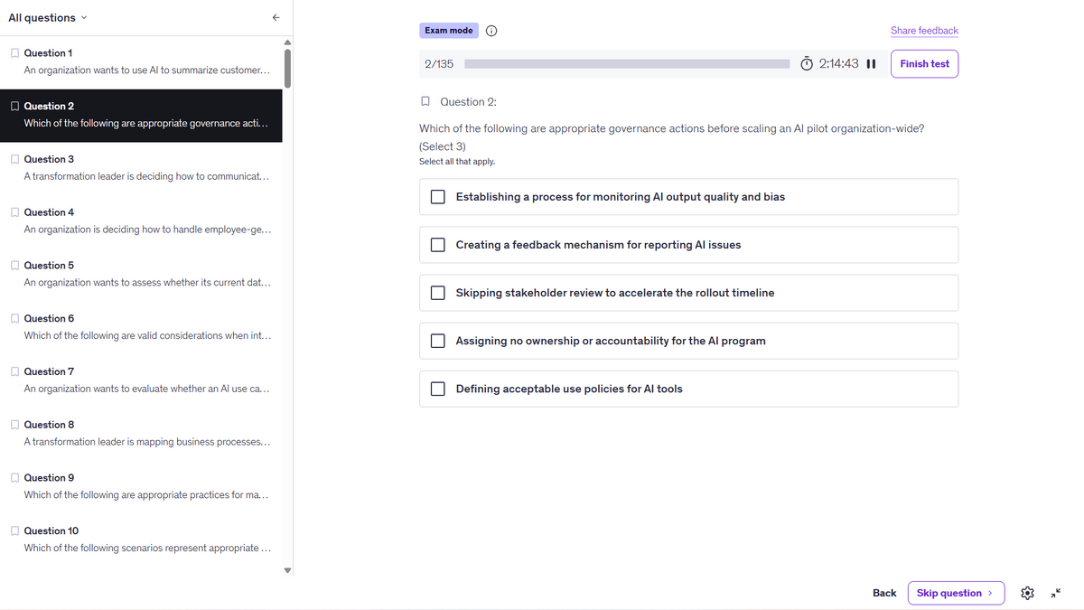Microsoft AB-731 Practice Tests | AI Leader Exam Prep 2026