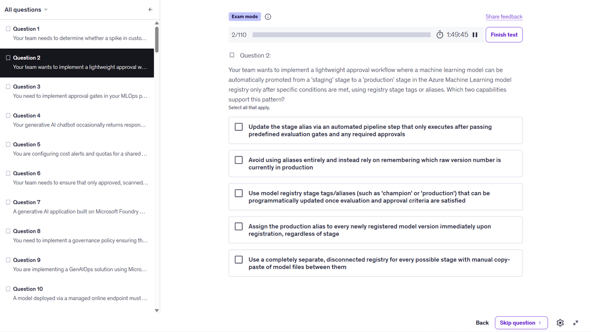 Microsoft AI-300 Practice Tests 2026 | 360 Questions