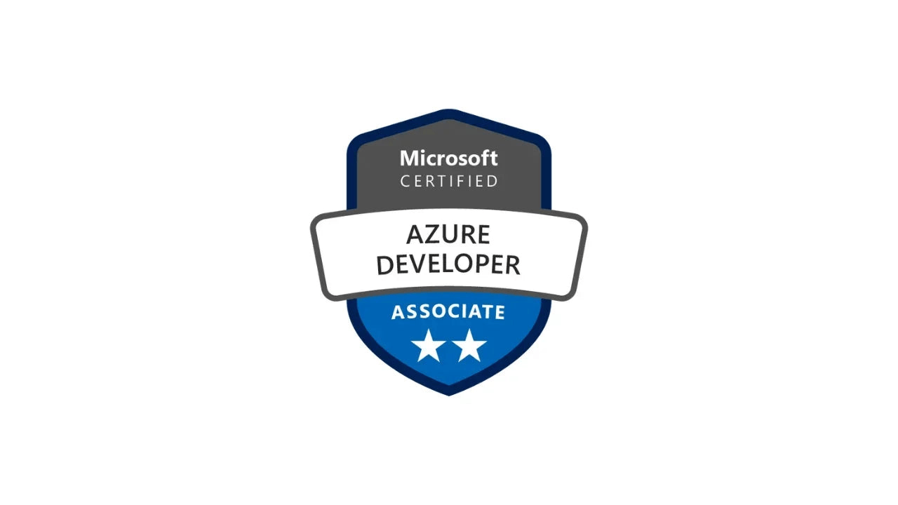 Microsoft AZ-204 practice tests by ITPracticeTests showing a computer screen with sample questions for Azure developer certification prep.
