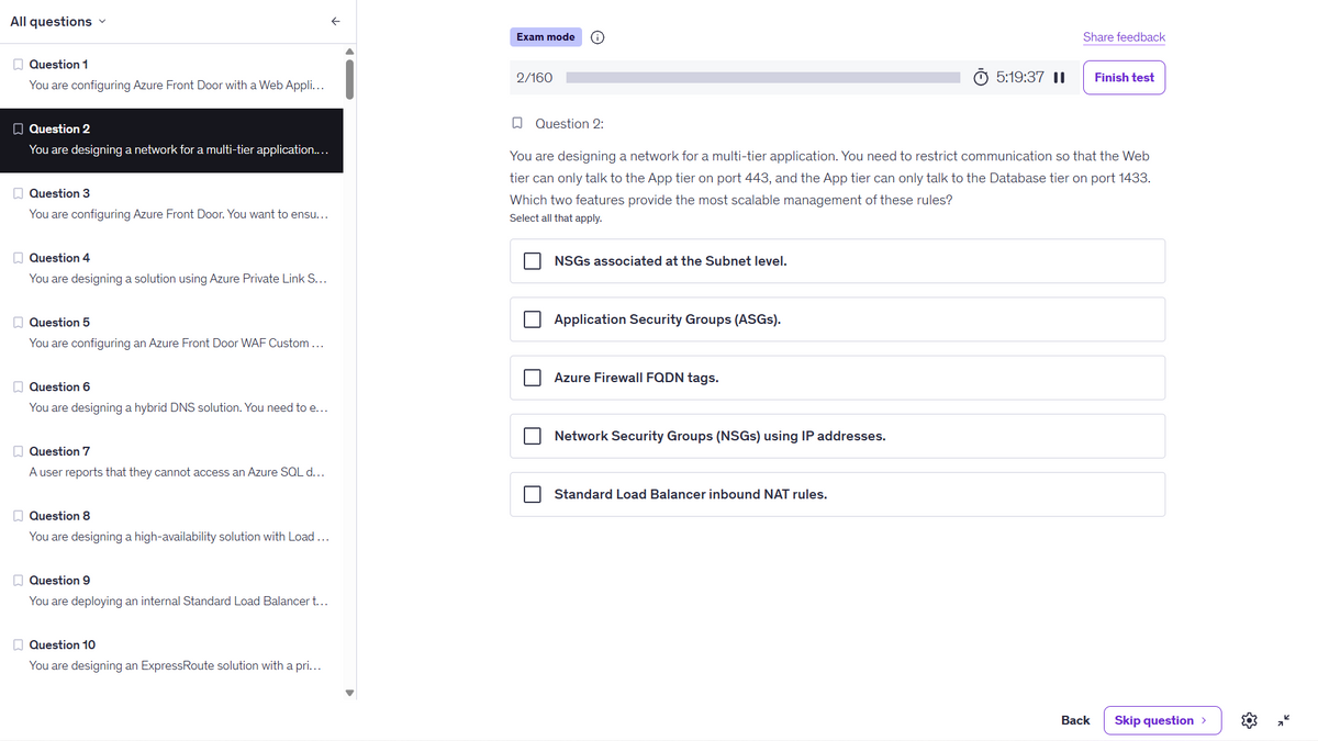Microsoft AZ-700 Practice Tests 2026 | 360 Questions