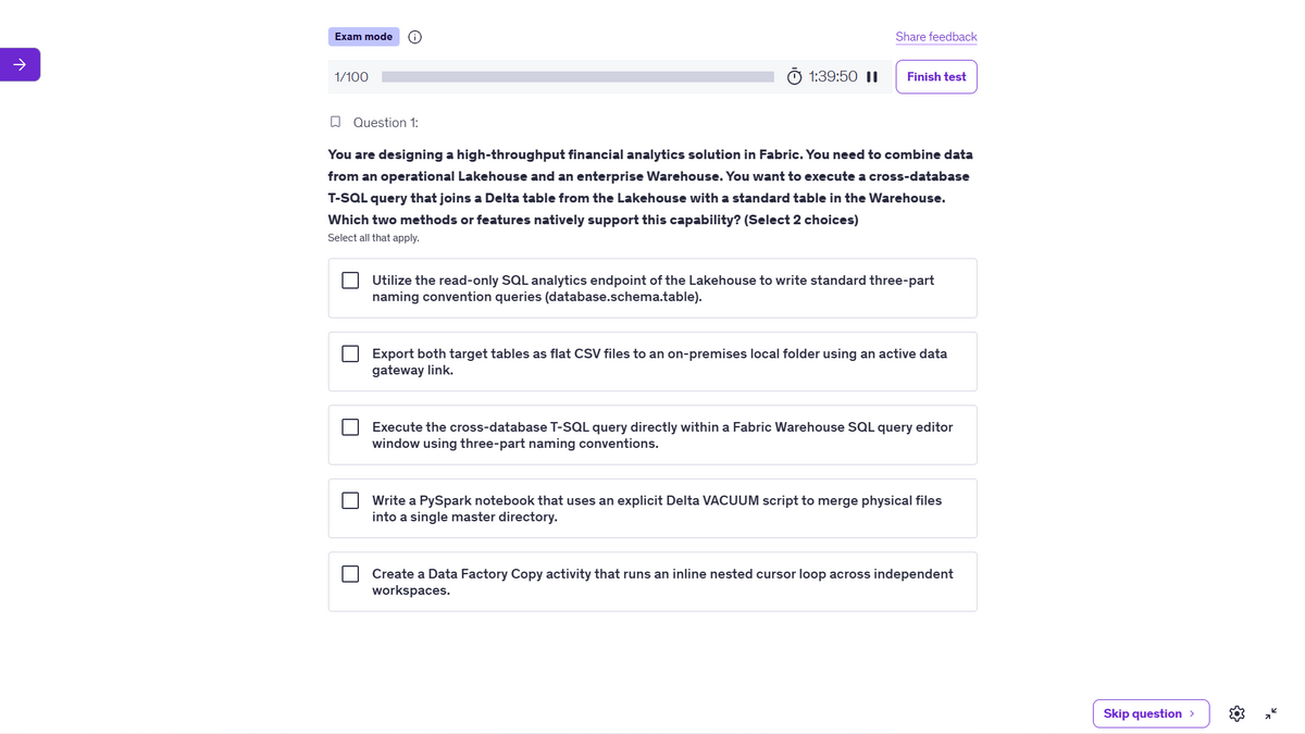 Microsoft DP-600 Fabric Analytics Practice Tests 2026