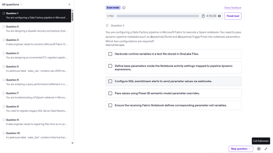 Microsoft DP-700 Practice Tests 2026 | Microsoft Fabric