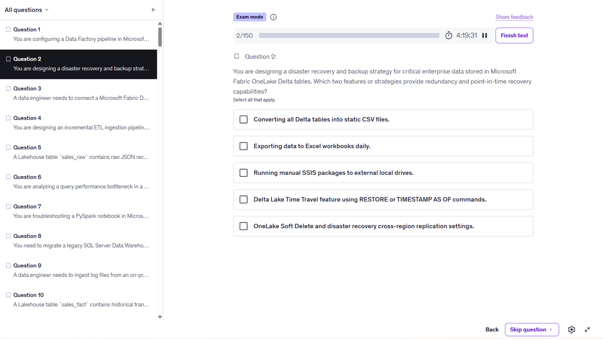 Microsoft DP-700 Practice Tests 2026 | Microsoft Fabric