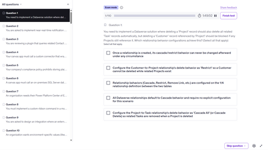Microsoft PL-400 Power Platform Developer Practice Tests