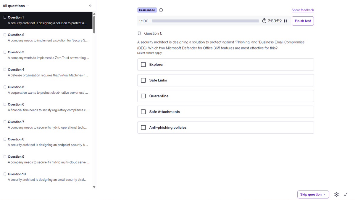 Microsoft SC-100 Practice Tests | Expert Exam Prep 2026