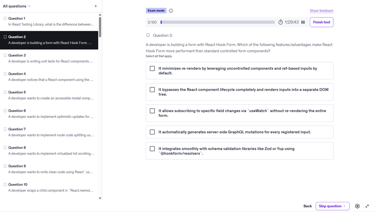 React.js Interview Questions: 550+ Practice Tests